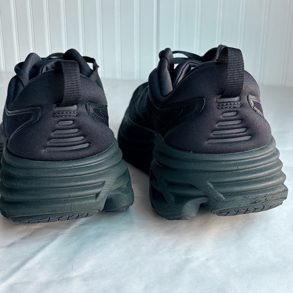 HOKA One One Bondi 8 Women’s 12 Triple Black Running Shoes Cushioned Trainer - Picture 5 of 12